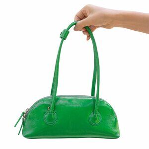 Marge Sherwood Bessette Shoulder Bag Green 100% Leather